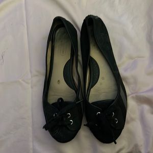 Coach size 8 black and gray ballerina flats.